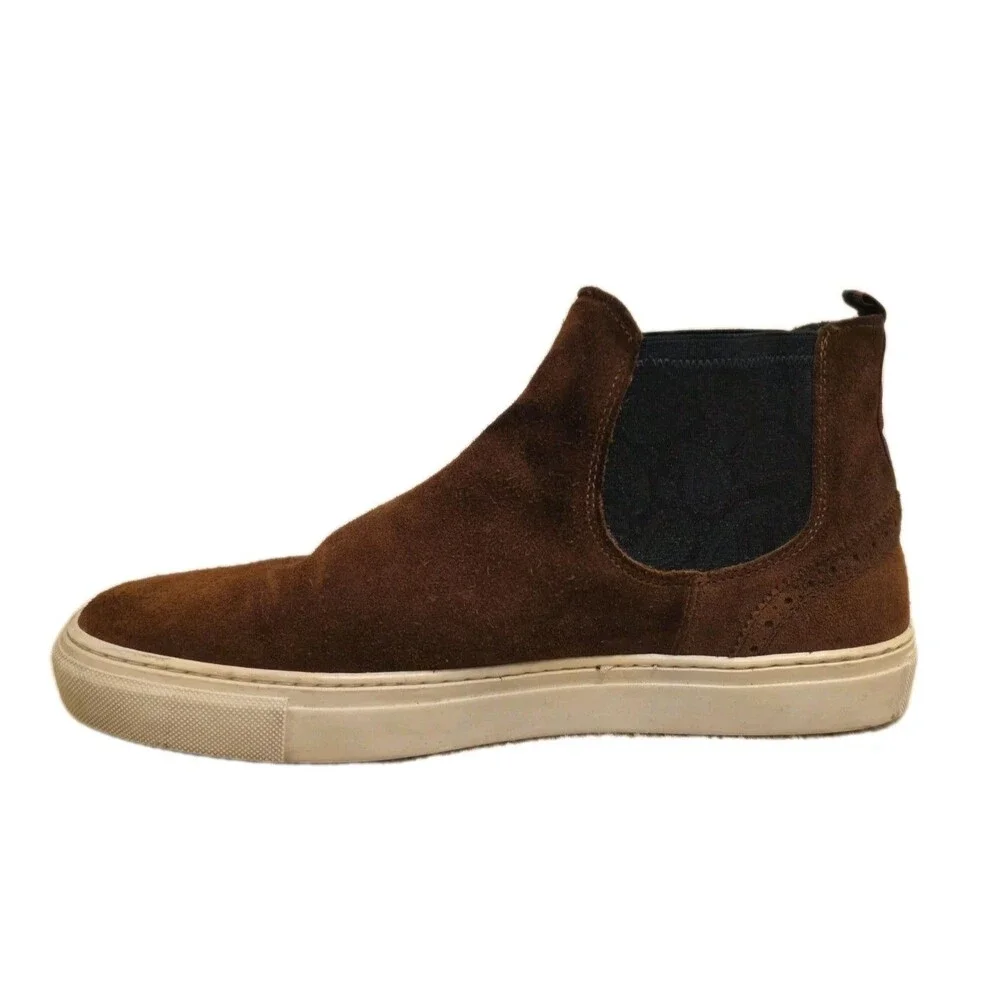 Ted Baker Mens 8.5 London Lykeen Brown Suede Casual Lifestyle Daily Chelsea Boot